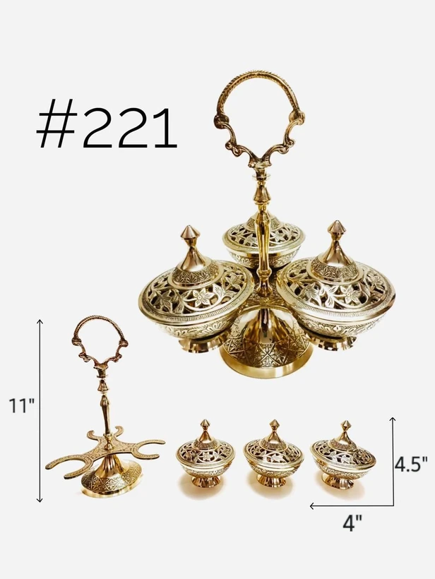 اردوخوری یا قندان سه تایی آنجل  برنجی کد221
