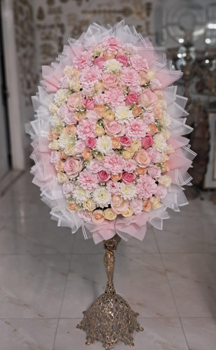 جام گل مصنوعی لاکچری با پایه برنجی فرشته کد 460092