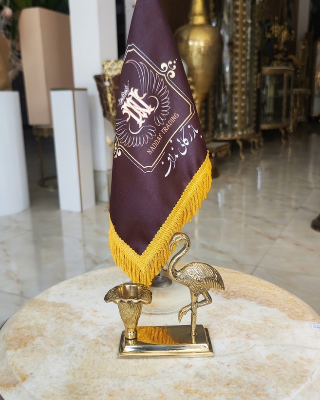 شمعدان و مجسمه برنجی طرح فلامینگو لوکس و شیک مناسب دکوراسیون منزل و میز پذیرایی