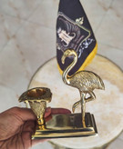 شمعدان و مجسمه برنجی طرح فلامینگو لوکس و شیک مناسب دکوراسیون منزل و میز پذیرایی