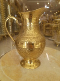 پارچ برنجی تک پایه طرح طاووس