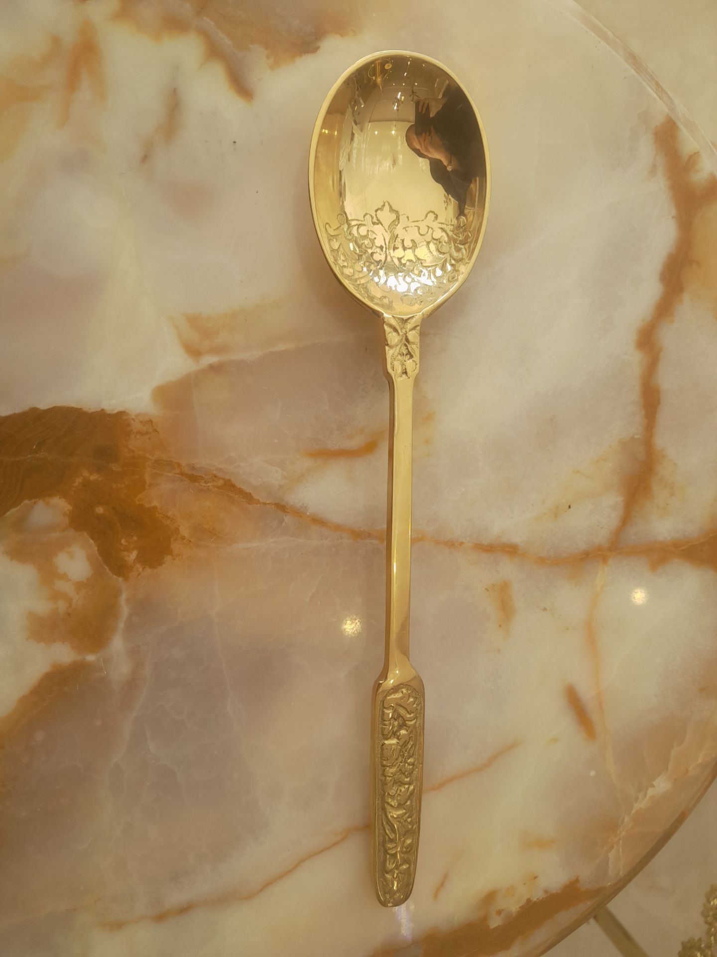 قاشق آجیل خوری برنجی سلطنتی ۱۱ اینچی متالوکس