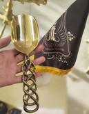قاشق آجیل خوری برنجی دسته زنجیری براق و لوکس بازرگانی نداف
