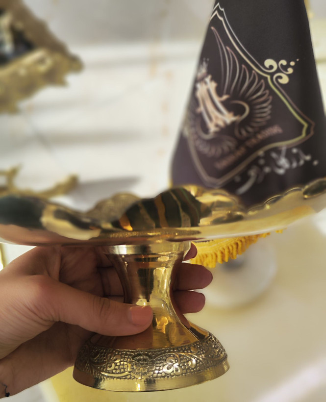 شیرینی خوری سنتی طرح گل برنجی لوکس بازرگانی نداف