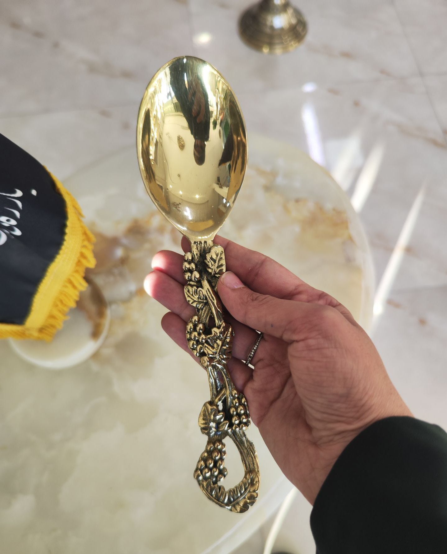 قاشق آجیل دسته انگوری لوکس برنزی بازرگانی نداف مشهد