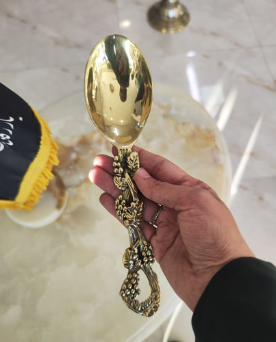 قاشق آجیل دسته انگوری لوکس برنزی بازرگانی نداف مشهد